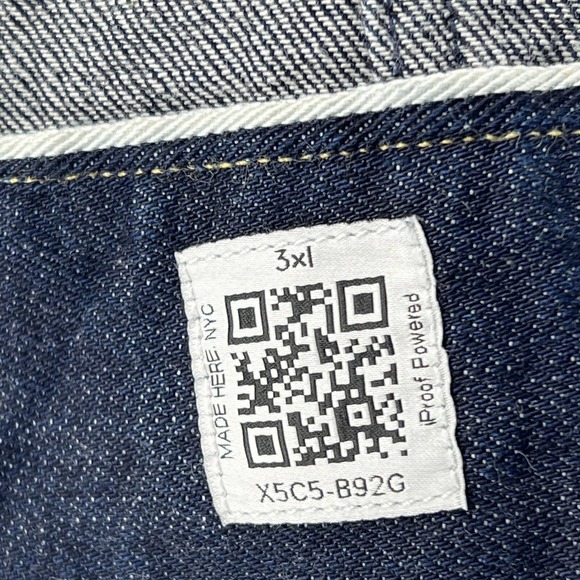 3x1 Oversized Trucker Denim Jacket 100% Cotton Pockets Classic Long Sleeve M - Picture 8 of 12